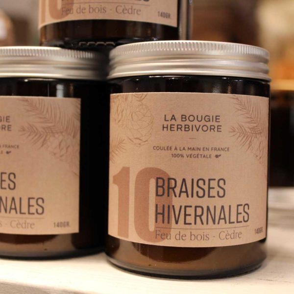 La bougie herbivore N°10 "Braises hivernales".